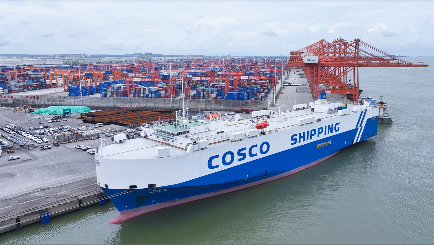 战台风、抢船期、破纪录，广西中远海运物流护航692台国产整车高效出口中东1.jpg